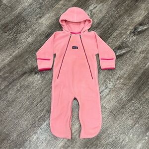 Patagonia baby pink fleece one piece bunting